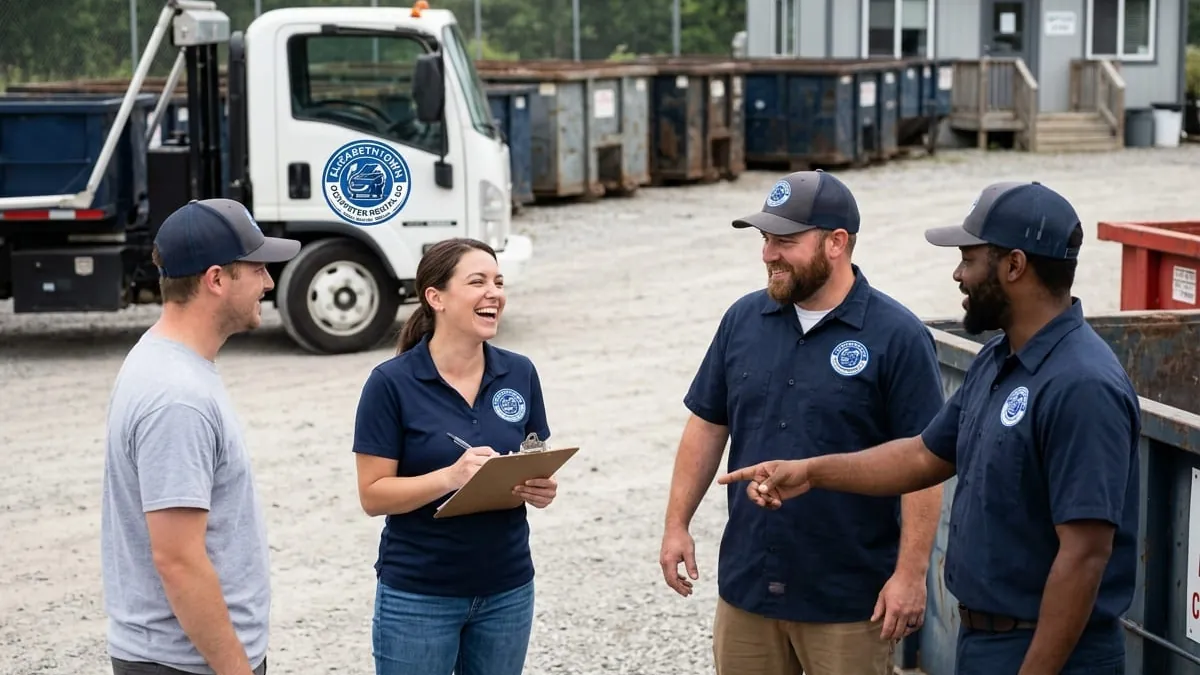 What the Elizabethtown city clean-up will not take — construction debris headed for a roll-off instead