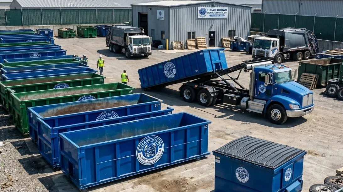 Roll-off dumpster delivery serving Glendale in Hardin County, Kentucky Roll-off dumpster delivery serving Glendale in Hardin County, Kentucky